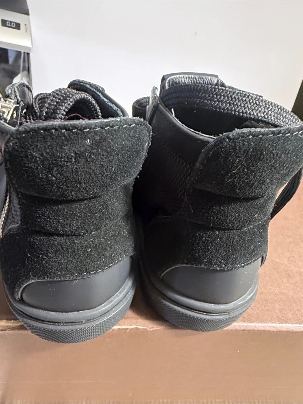 Louis Vuitton Kids High Top Sneakers EU 25 US 8 Black Damier Zip NWOT